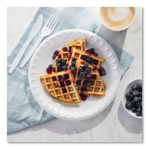 PCP0TH10009, Pactiv Corp, Placesetter, Satin Non-Laminated Foam Dinnerware, Plate, 9" dia, White