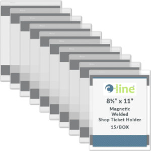 Magnetic Shop Ticket Holders, 8.5" x 11", 15-Pack
