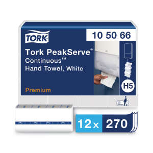 Tork, PeakServe Continuous Premium, Folded Towel, Continuous, 1 ply, White