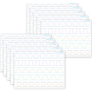 Smart Poly&reg; PosterMat Pals&trade; Space Savers, 13" x 9-1/2", Prewriting Tracing, Pack of 10