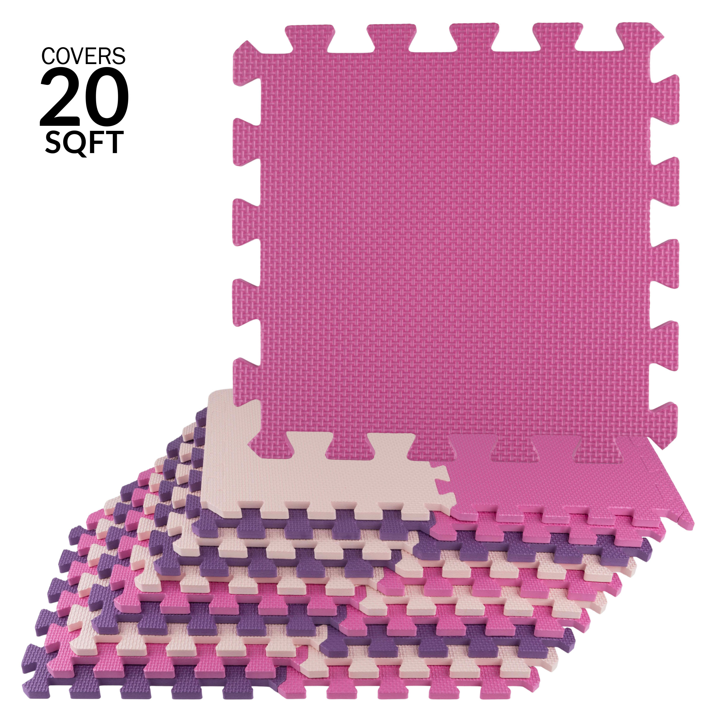 Stalwart 20 Pack EVA Foam Floor Tiles Play Mat, 20sqft Exercise Mat - Picture 11 of 15
