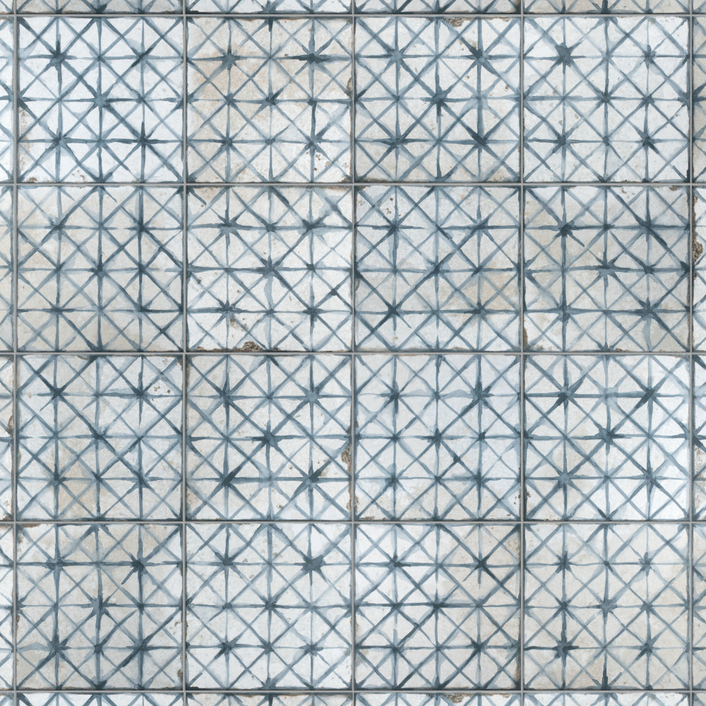 Kings Temple Blue 17-5/8 in. x 17-5/8 in. Ceramic Floor and Wall Tile