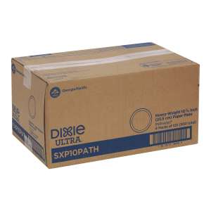 Dixie, Ultra Pathways, Soak Proof Shield Heavyweight Paper Plates, 10.13" dia, Green/Burgundy