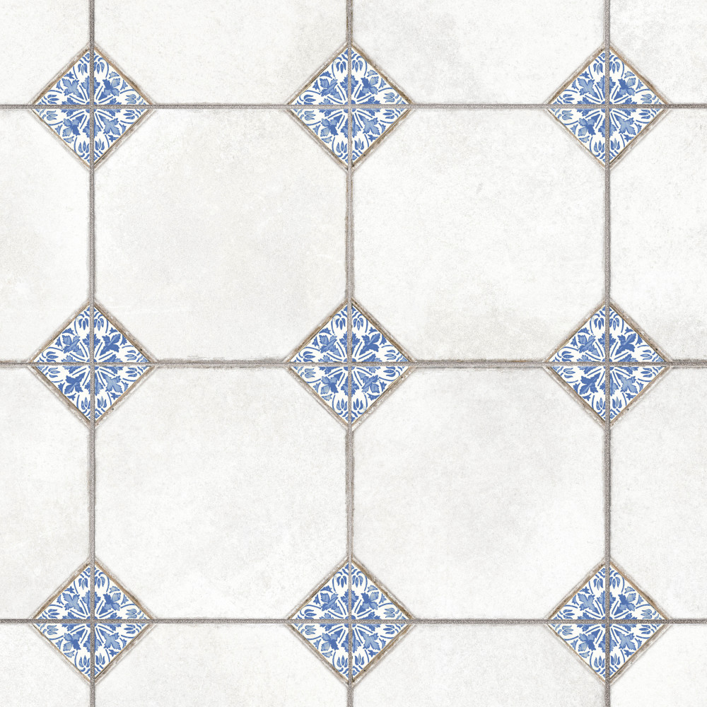 Englishtown Blue 12-7/8 in. x 12-7/8 in. Porcelain Floor and Wall Tile