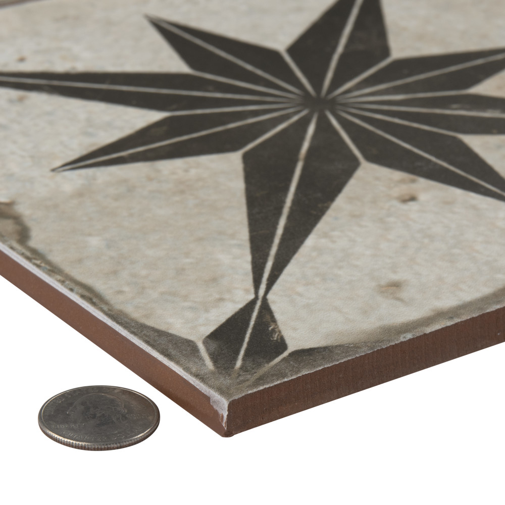 Kings Star Ara Nero 17-5/8 in. x 17-5/8 in. Ceramic Floor and Wall Tile