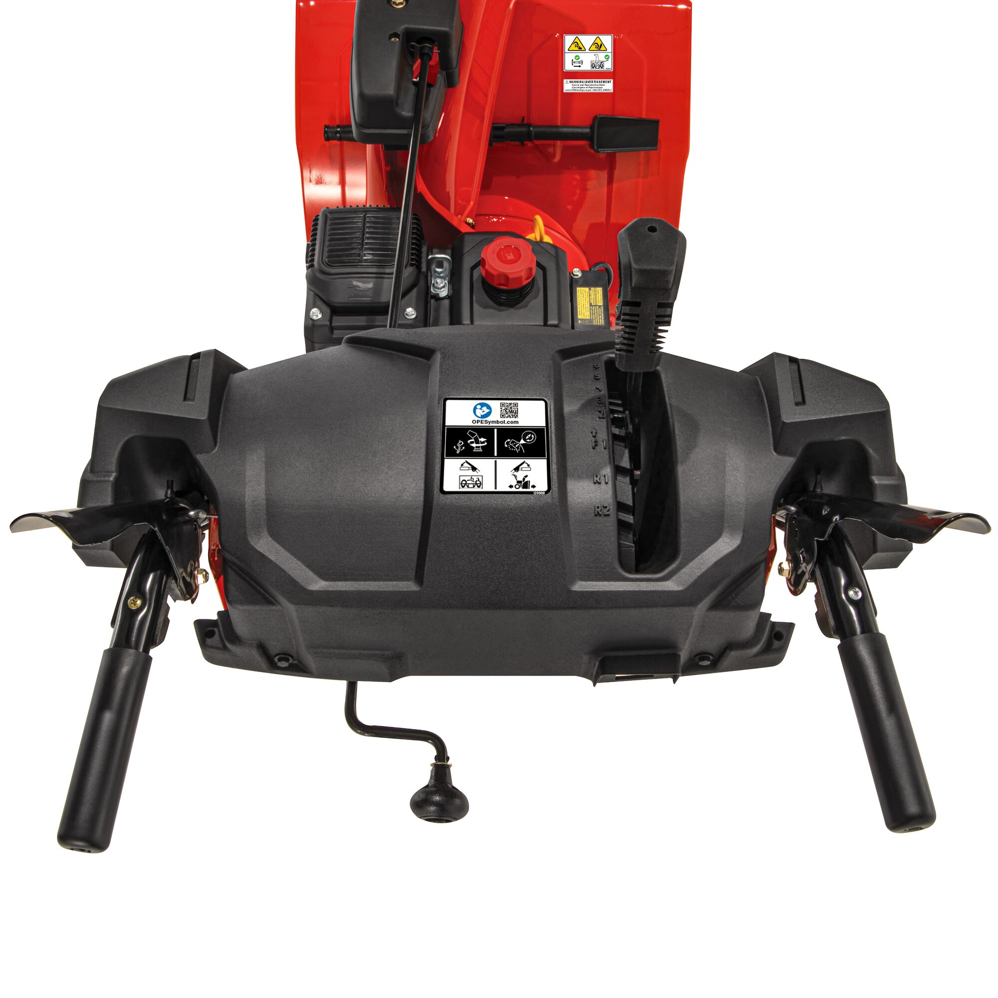 Self propelled feature in 28 inch 357CC two stage self propelled gas snow blower with E F I and E G O V engine.