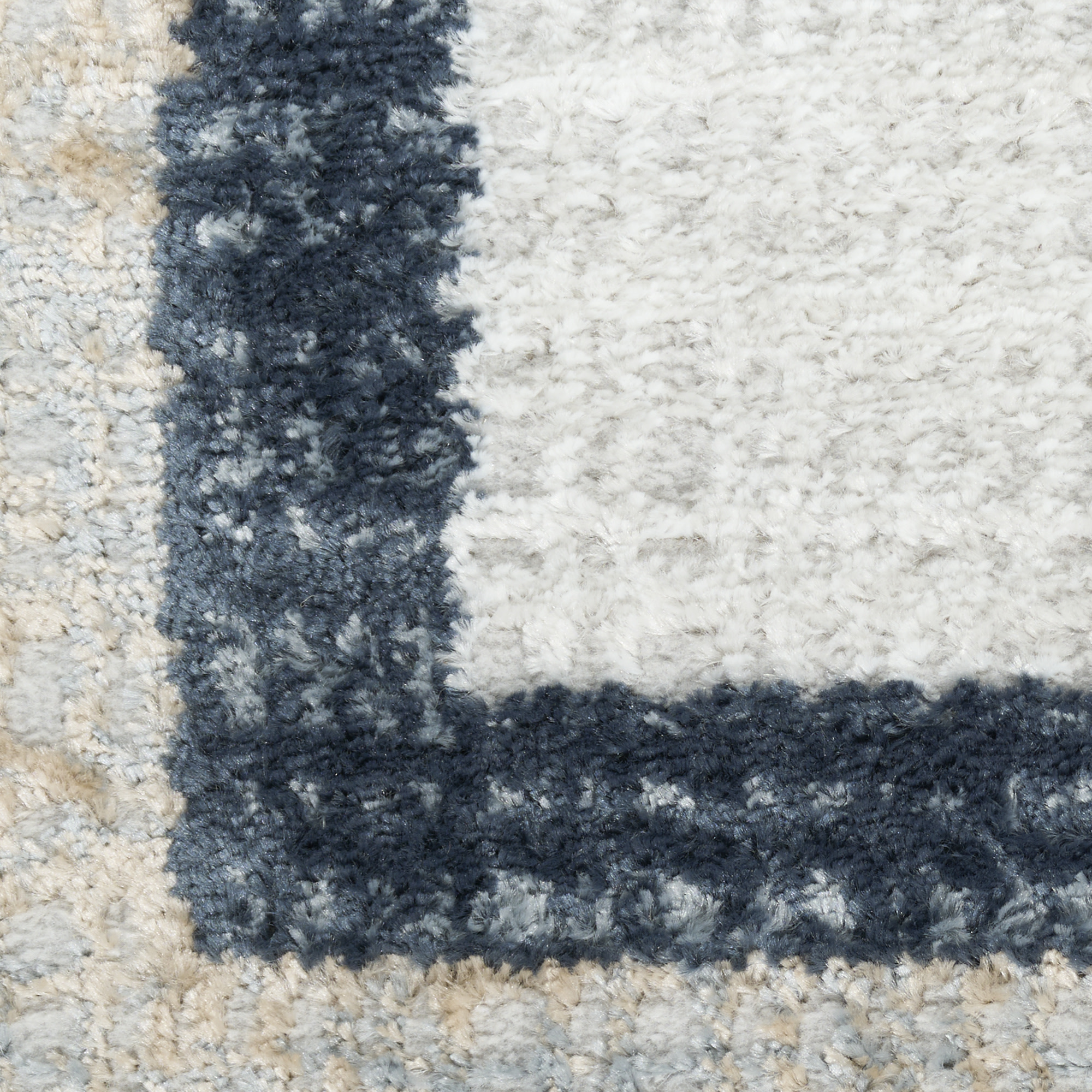 Nourison Dekor 2' x 4' Grey Navy Modern Indoor Rug