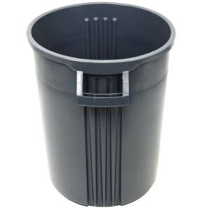 Impact, Gator Plus, 44 gal, Polyethylene, Gray, Round, Receptacle