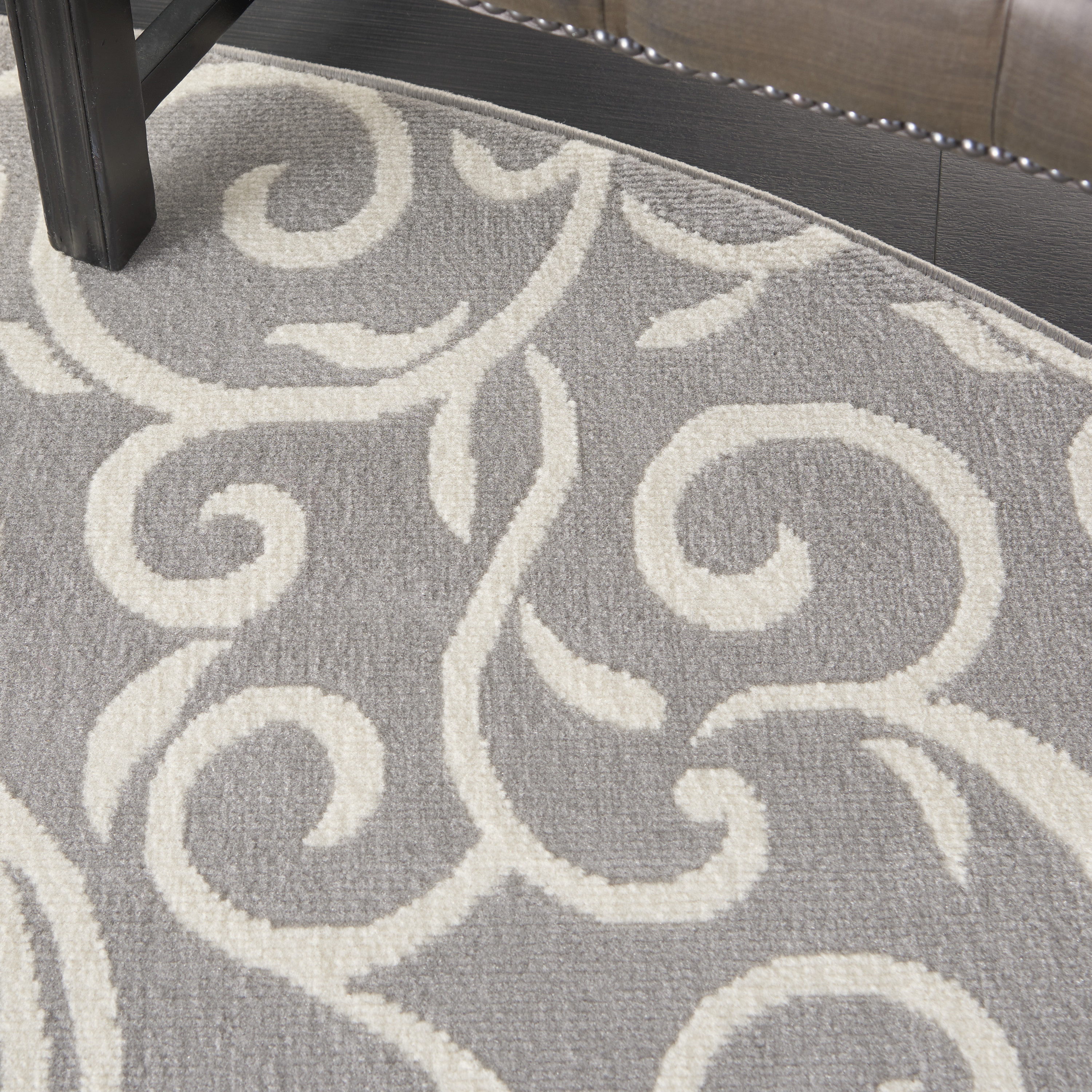 Nourison Grafix 8' x Round Grey Contemporary Indoor Rug