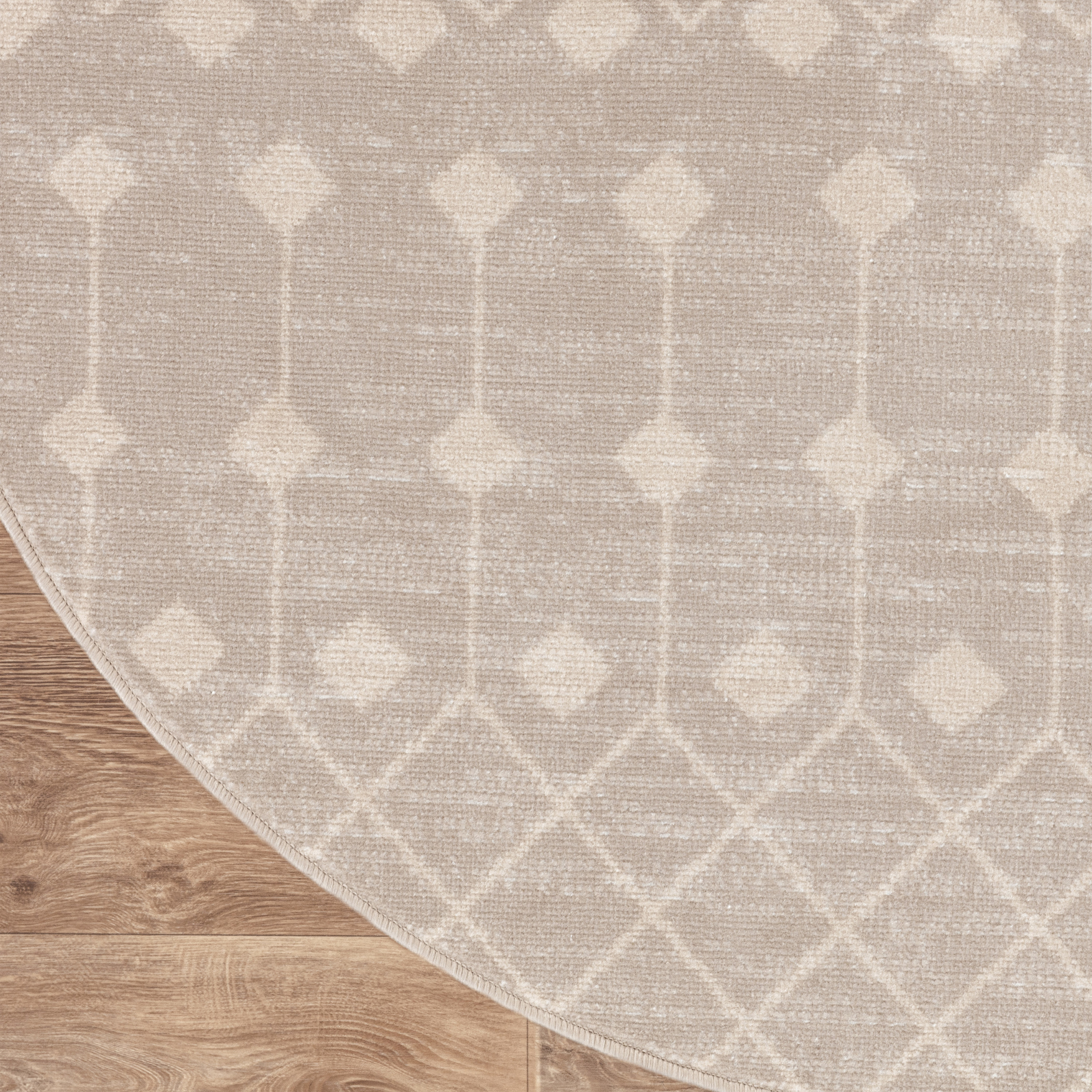 Nourison Grafix 4' x Round Beige Bohemian Indoor Rug