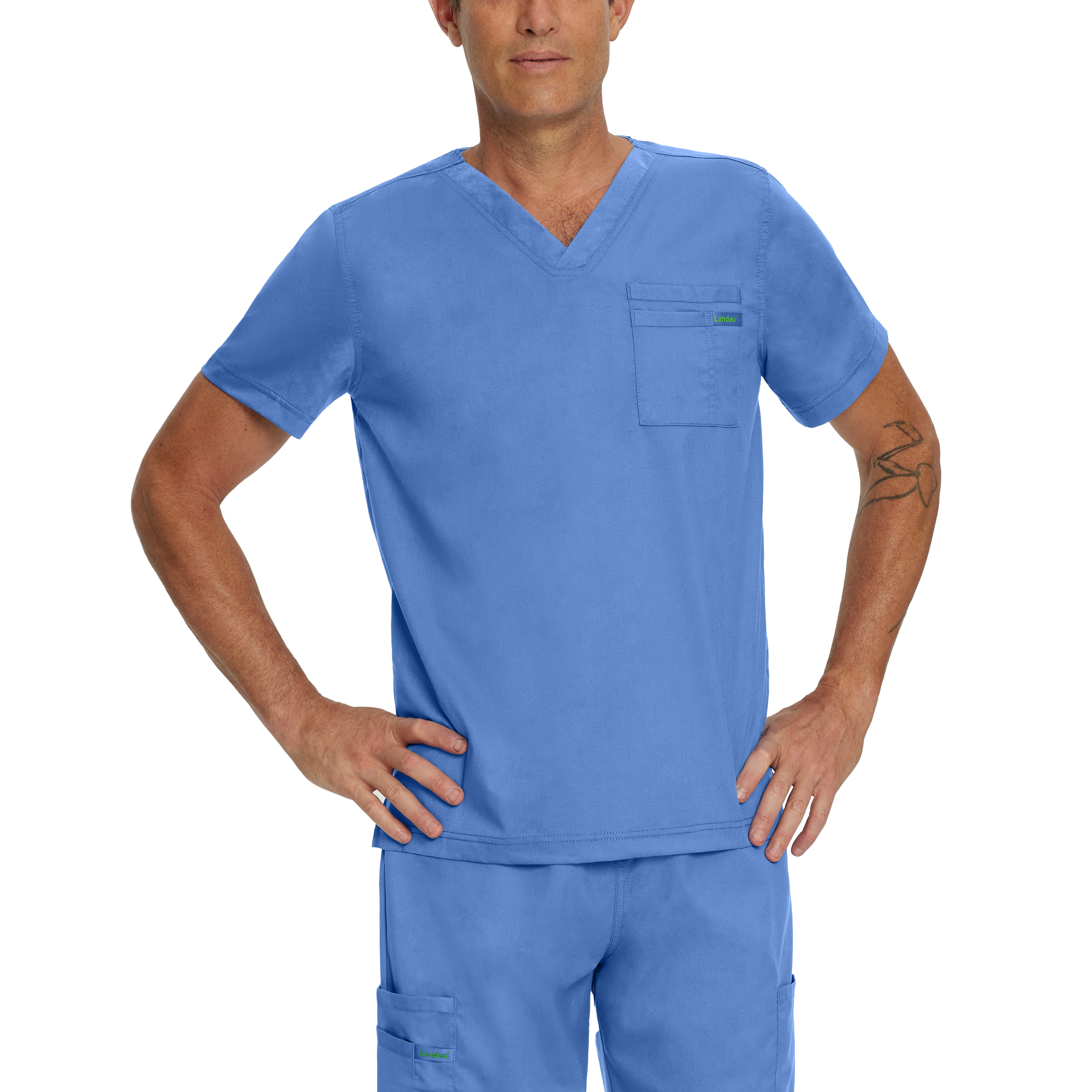 Landau ProFlex Unisex 2-Pocket V-Neck Scrub Top - 4259 FREE SHIPPING! - Picture 3 of 9