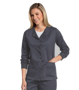 Landau All Day Snap Front,2 Pocket, Scrub Jacket for Women: Modern Tailored Fit, Stretch, Medical Scrub Jacket 3507-
