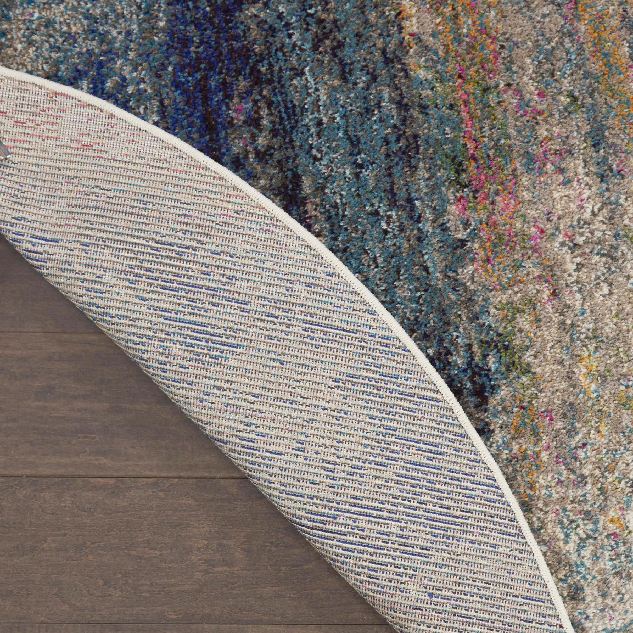Nourison Celestial 5'3" x Round Multicolor Modern Indoor Rug