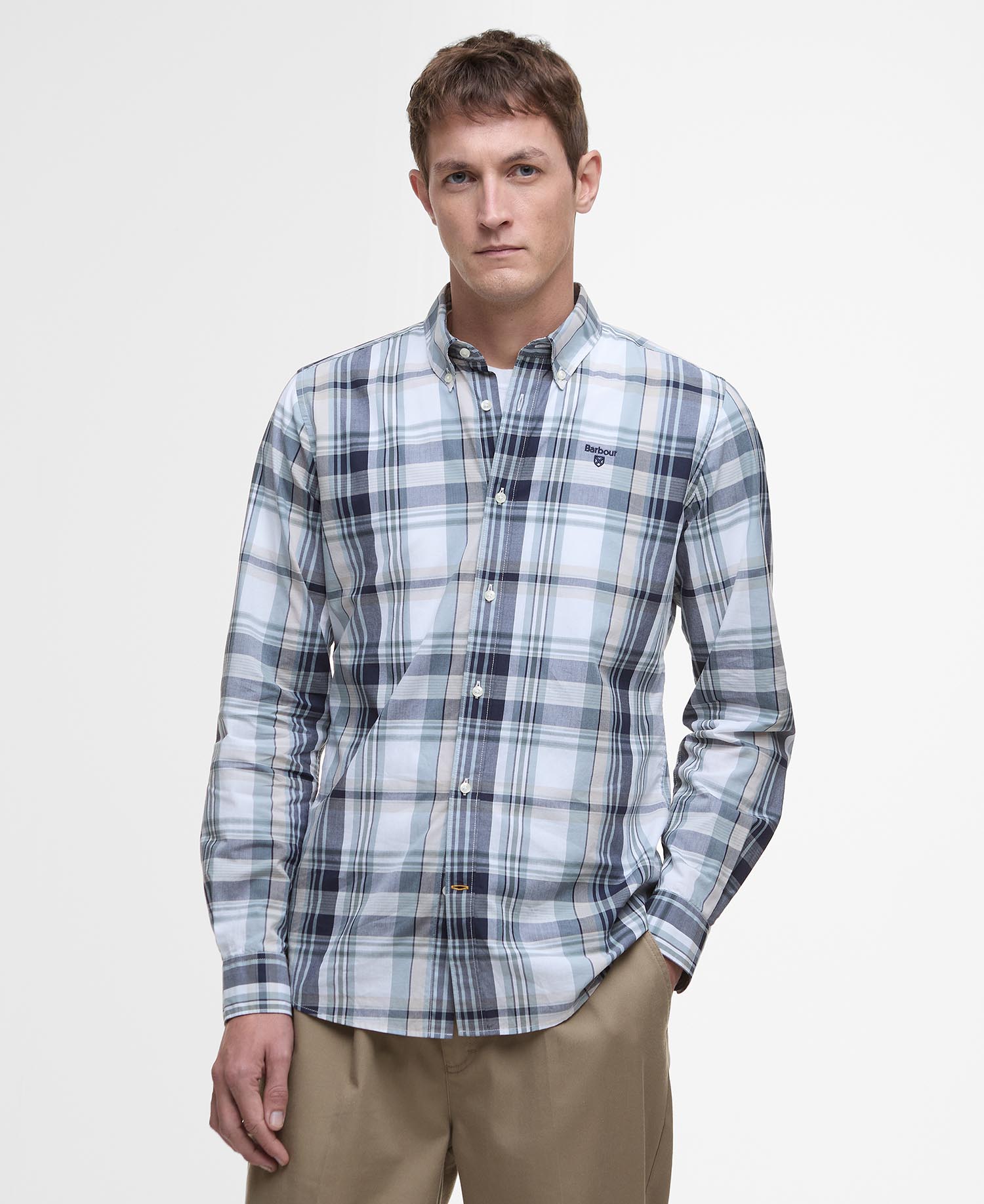 Gabe Checked Tailored Long-Sleeved Shirt image number 0
