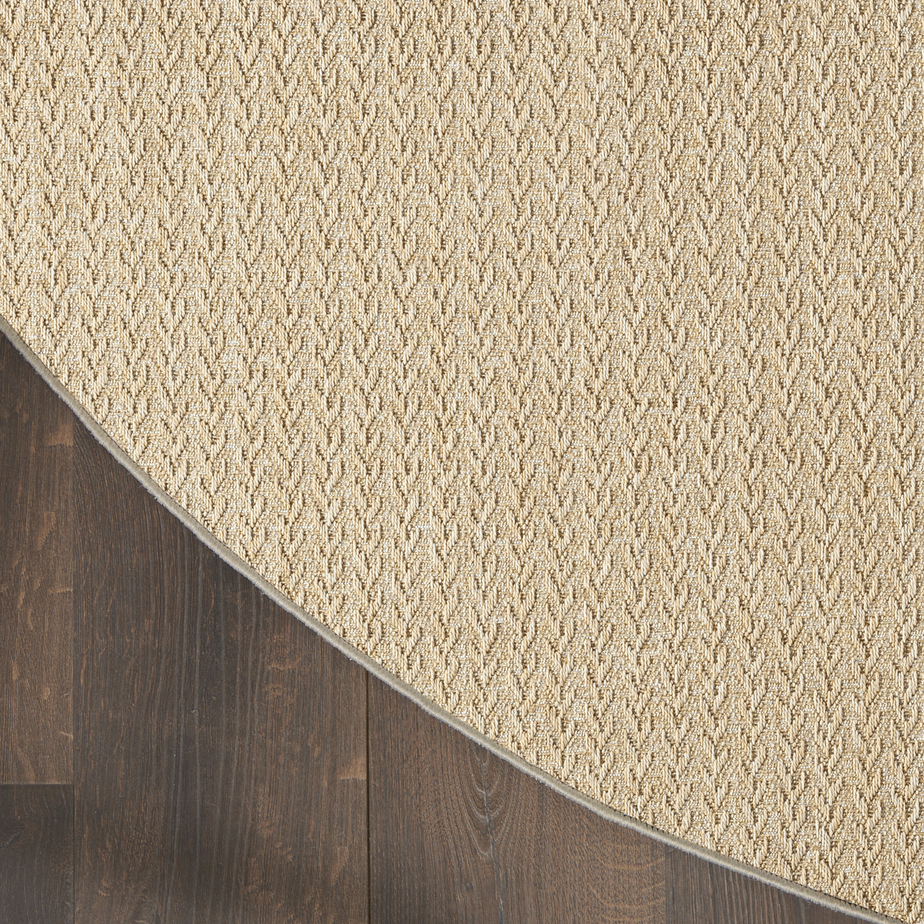 Nourison Tulum 8' x Round Taupe Outdoor Rug