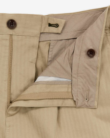 Herringbone Cotton Trousers Sand