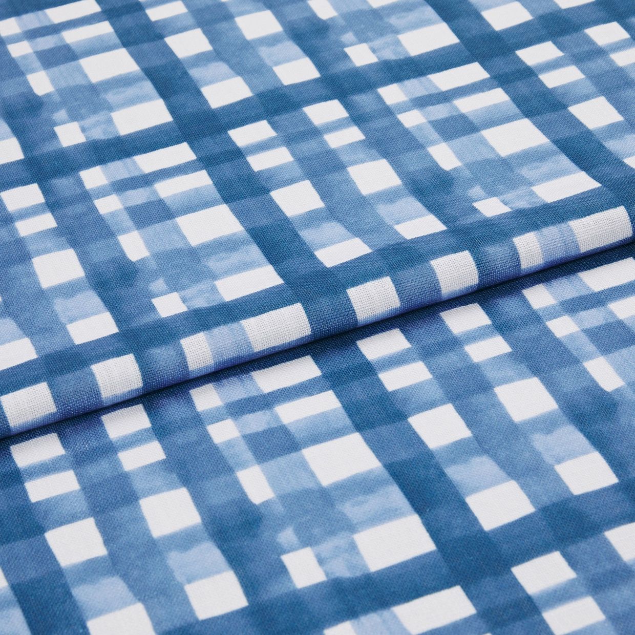 Gingham Bleu Roman Blind