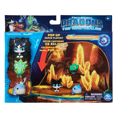 DreamWorks Dragons: The Nine Realms, Crystal Realm Pop-Up Playset with 3 Mini Dragon Figures, Kids Toys for Boys and Girls Ages 4 and Up