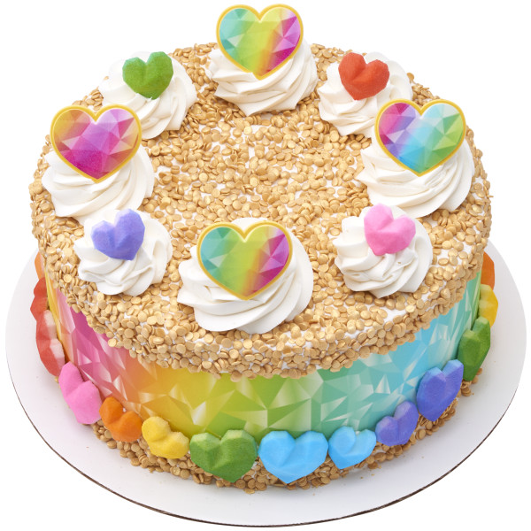 Rainbow Prism Heart Cupcake Rings