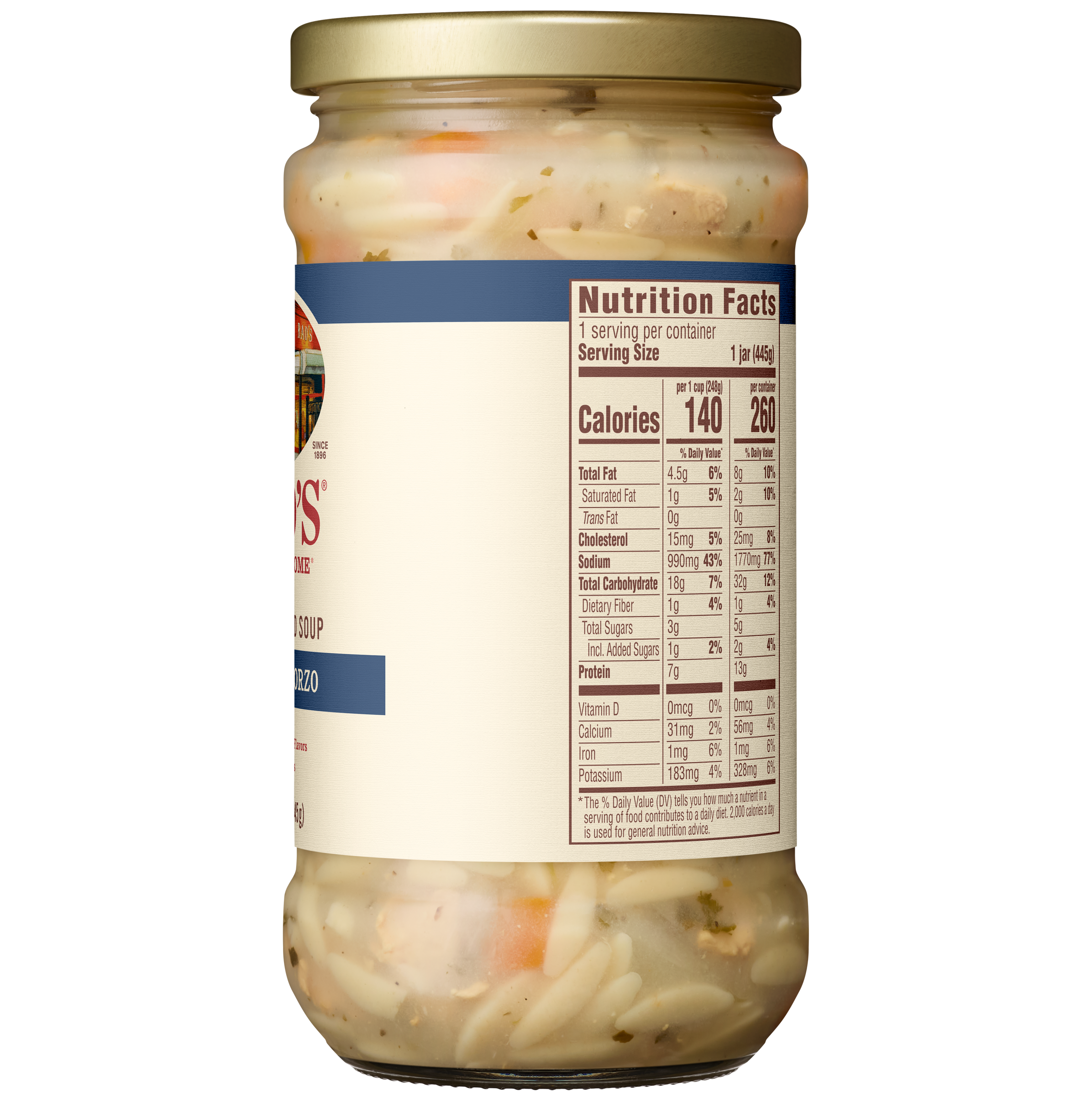Chicken & Orzo Soup, 15.7 oz - Right Image