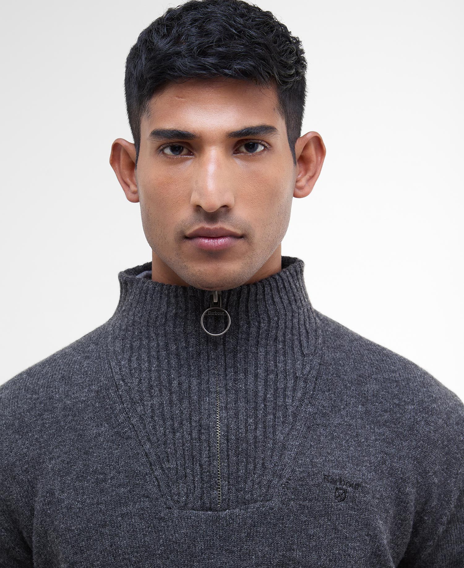 Maglione con mezza zip in lana d'agnello Essential image number 3