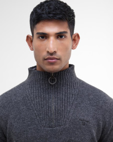Maglione con mezza zip in lana d'agnello Essential 