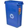 Rubbermaid Commercial, Vented Slim Jim, 23 gal, Resin, Blue, Rectangle, Receptacle