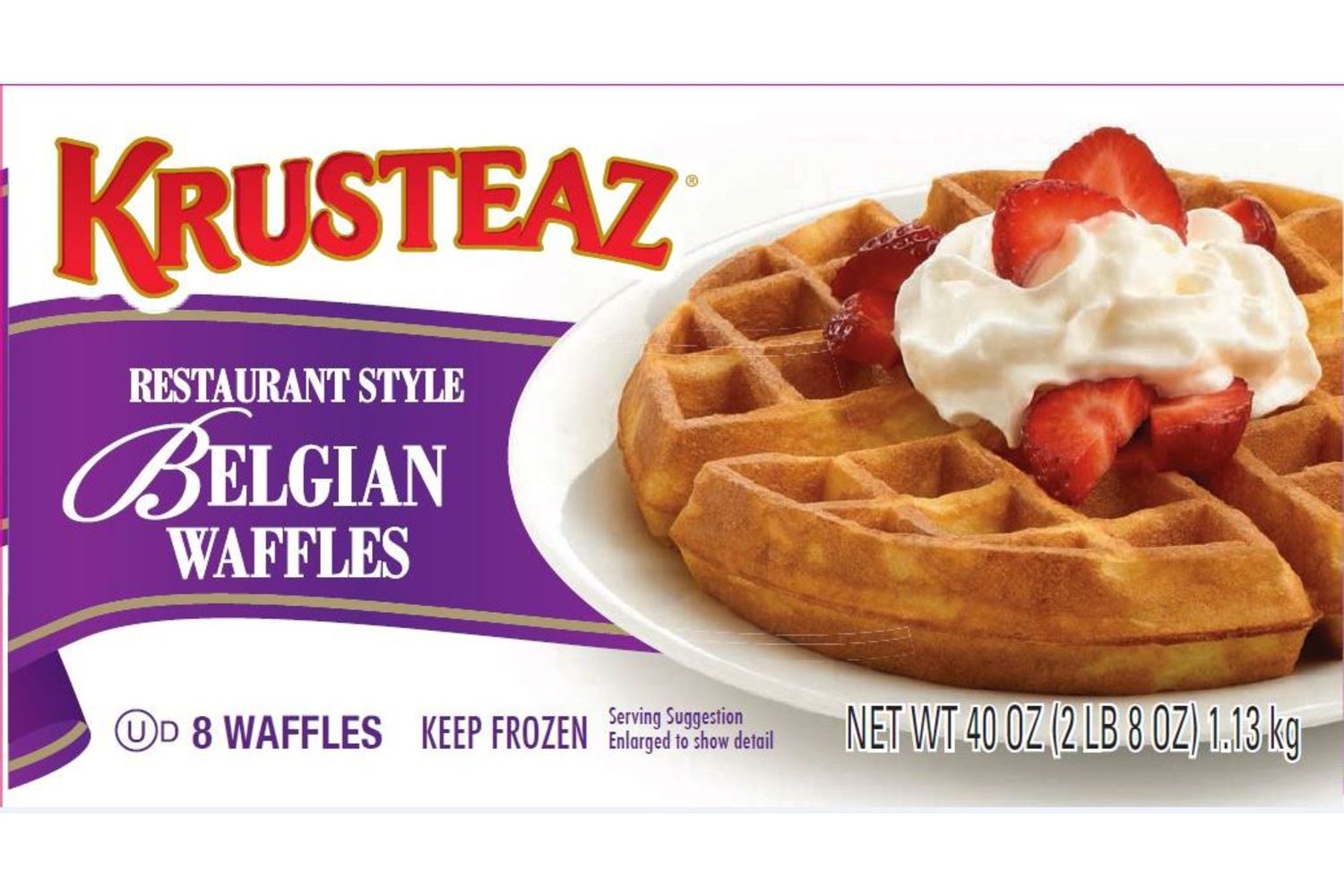 KRUSTEAZ Belgian Waffle 5 oz. / 1/ 8 Ct. Conagra Foodservice