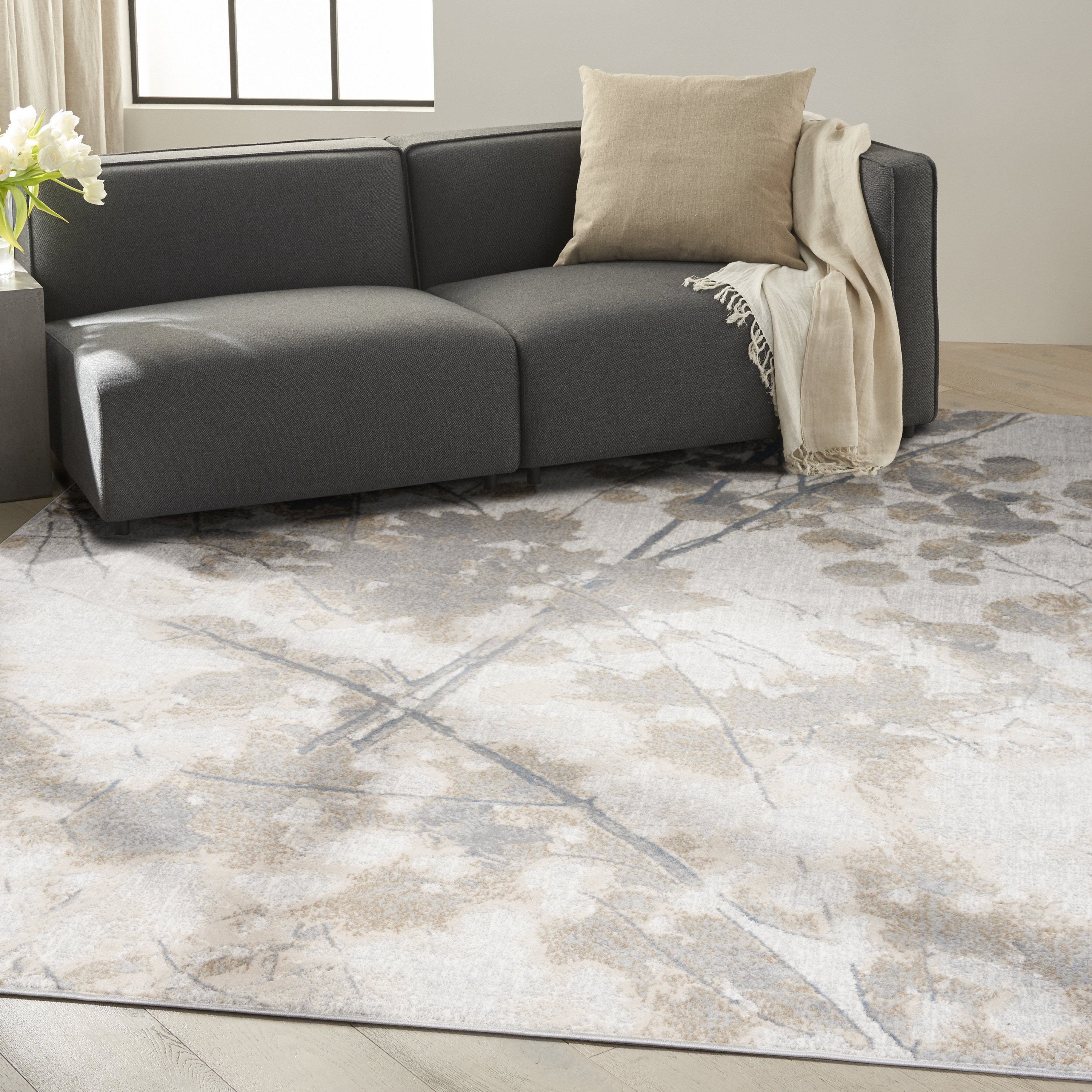 Calvin Klein CK950 Rush 8' x 10' Grey Multicolor Modern Indoor Rug