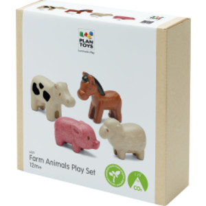 Wooden Farm Animals Playset