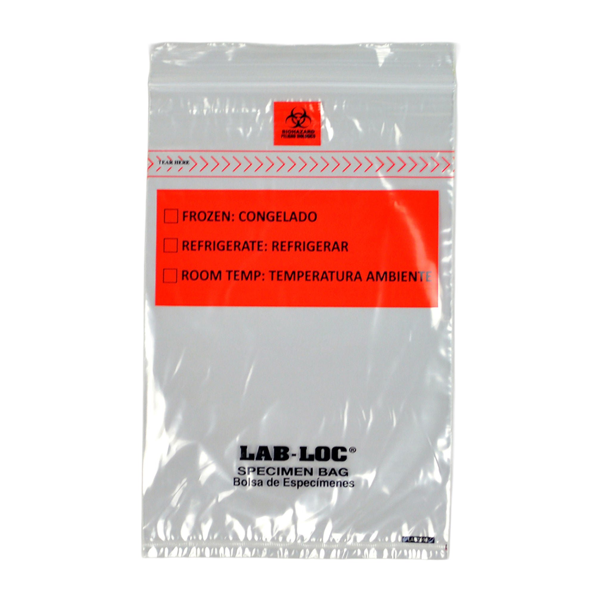 Lab-Loc® Specimen Transport Bag with Document Pouch, Zip Closure, 6 x 9 Inch