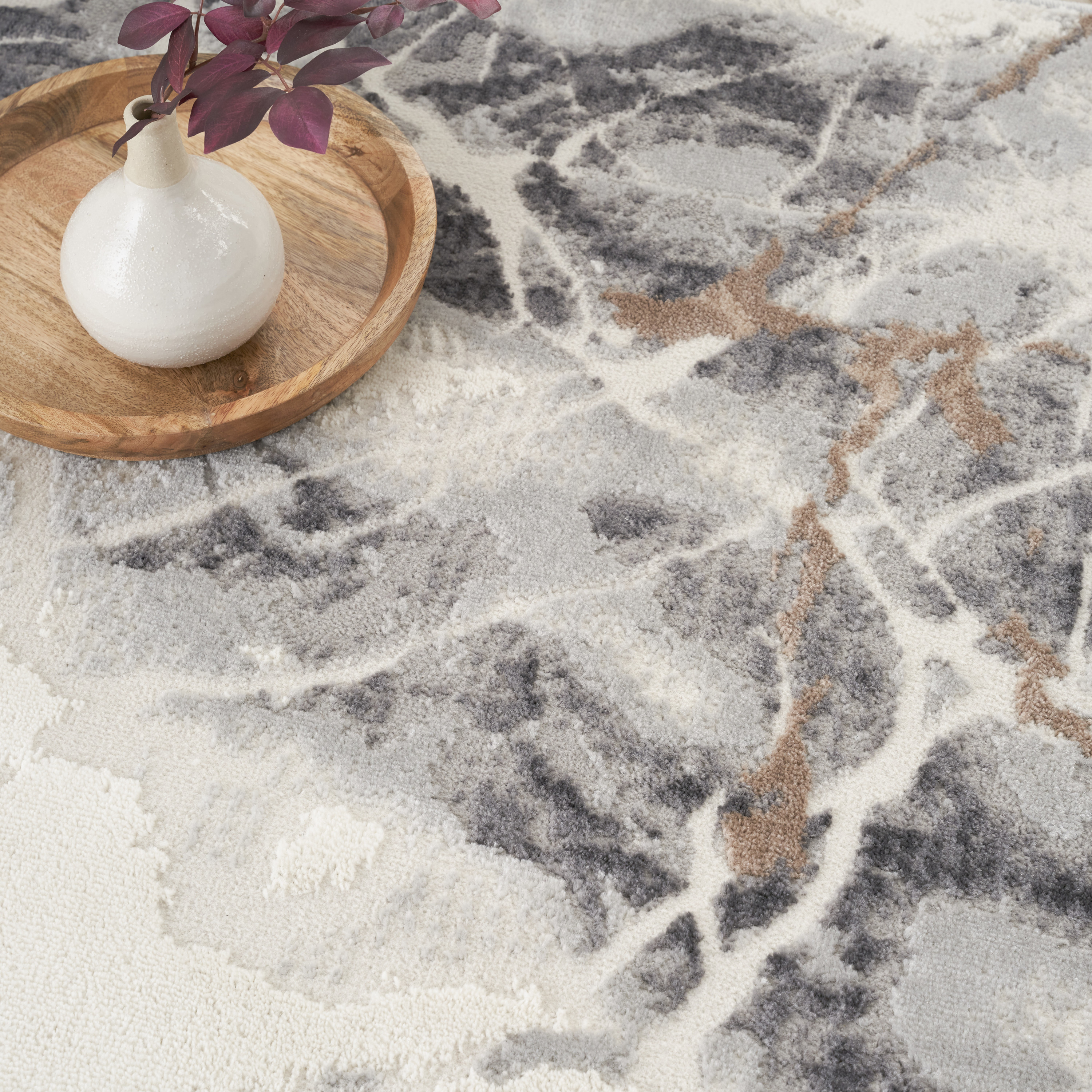 Nourison Elation 4' x 6' Ivory Grey Modern Indoor Rug