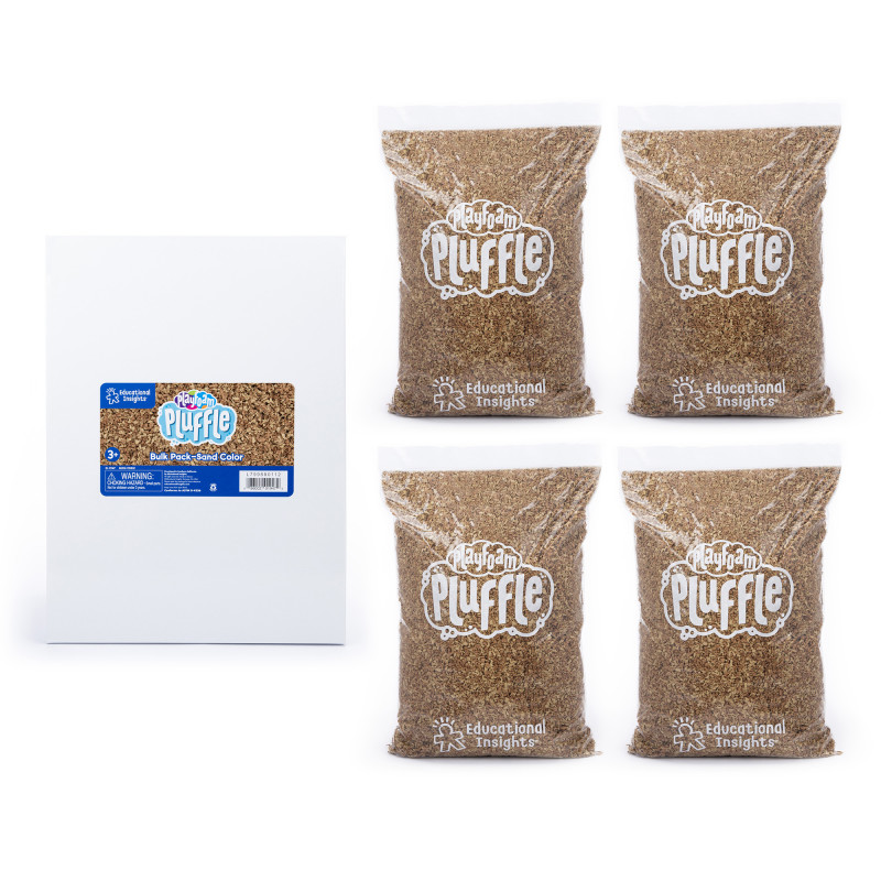 Playfoam® Sand Colored Pluffle Sensory Bin Filler, 1 lb Bags, Pack of 4
