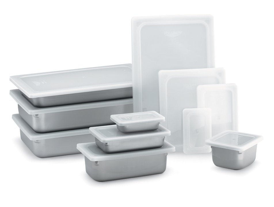 Ninth-size Super Pan V® flexible steam table pan lid in white