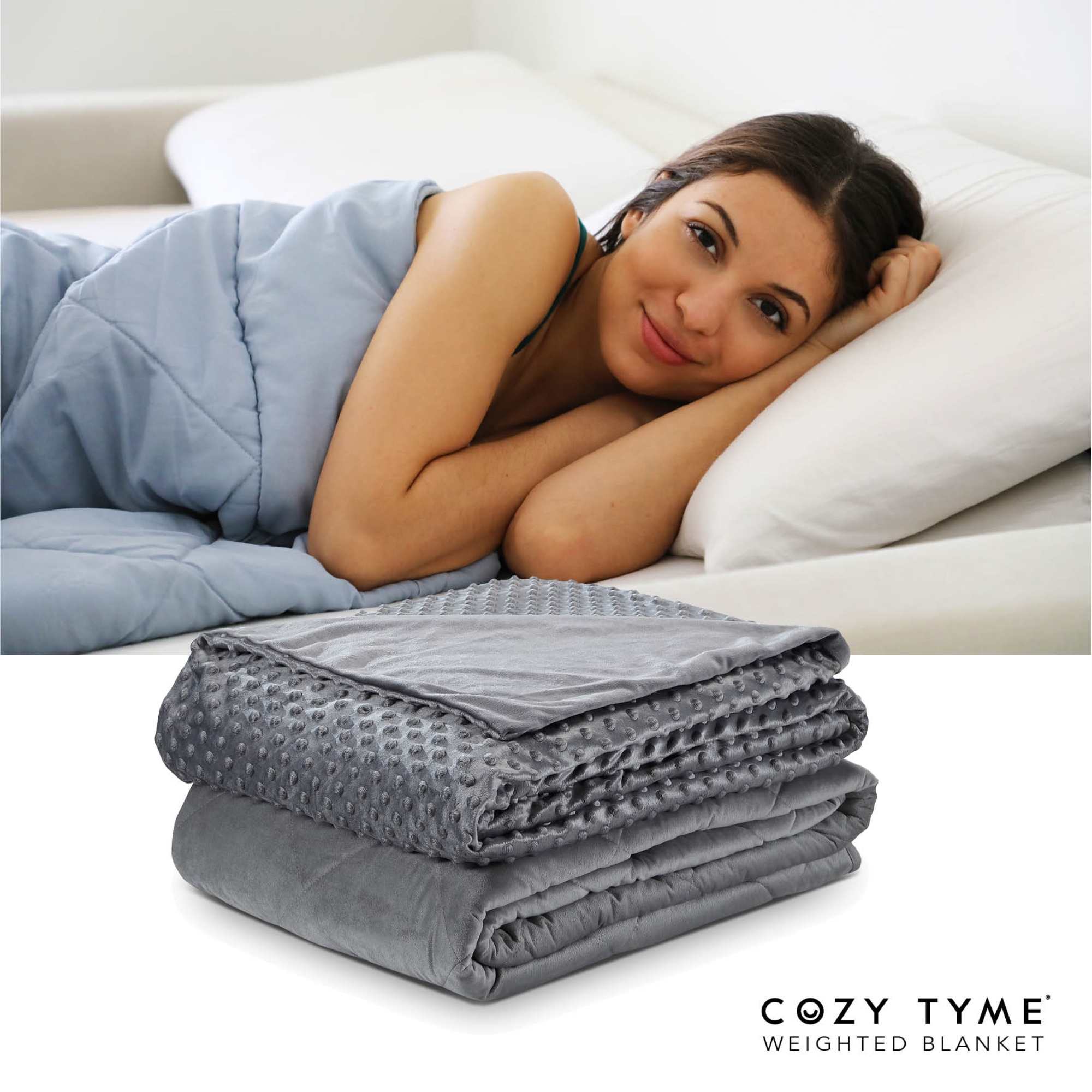 Cozy Tyme Grey Duvet: 100% Polyester, Blanket: 100% Cotton Throws 6 Pound Calm Sleeping