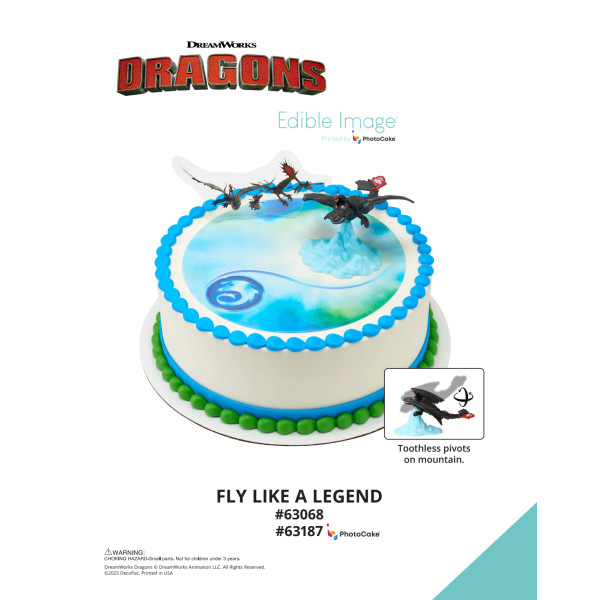 DreamWorks How to Train Your Dragon Fly Like a Legend The Magic of Cakes® PhotoCake® Enhanced Round Background Page