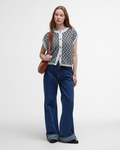 Olivia Button-Up Sweater Vest Cloud/Navy