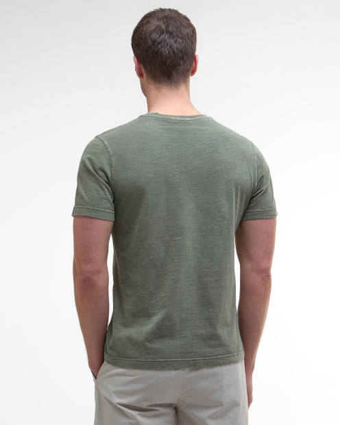 T-shirt con taschino tinta con pigmenti 