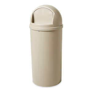 Rubbermaid Commercial, Marshal®, 15gal, Resin, Beige, Round, Receptacle