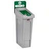 Rubbermaid Commercial, Slim Jim, Recycling Compost Station, 23 gal, Resin, Gray/Green, Rectangle, Receptacle
