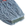 Rubbermaid Commercial, Web Foot, Blend Looped-End Wet Mop Head with 1" Headband, 20 oz, Blue