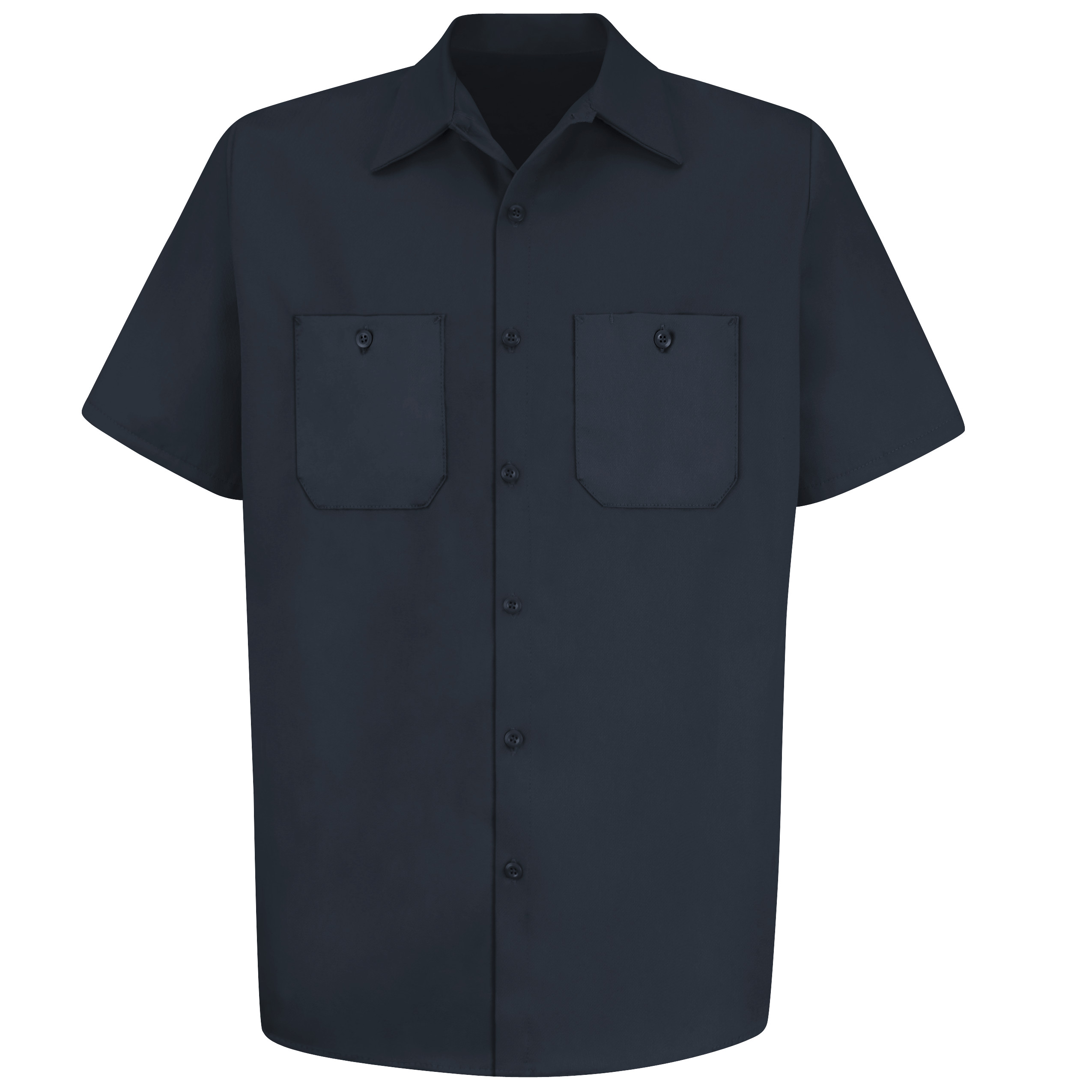 Men‘s Short Sleeve Wrinkle-Resistant Cotton Work Shirt-Red Kap