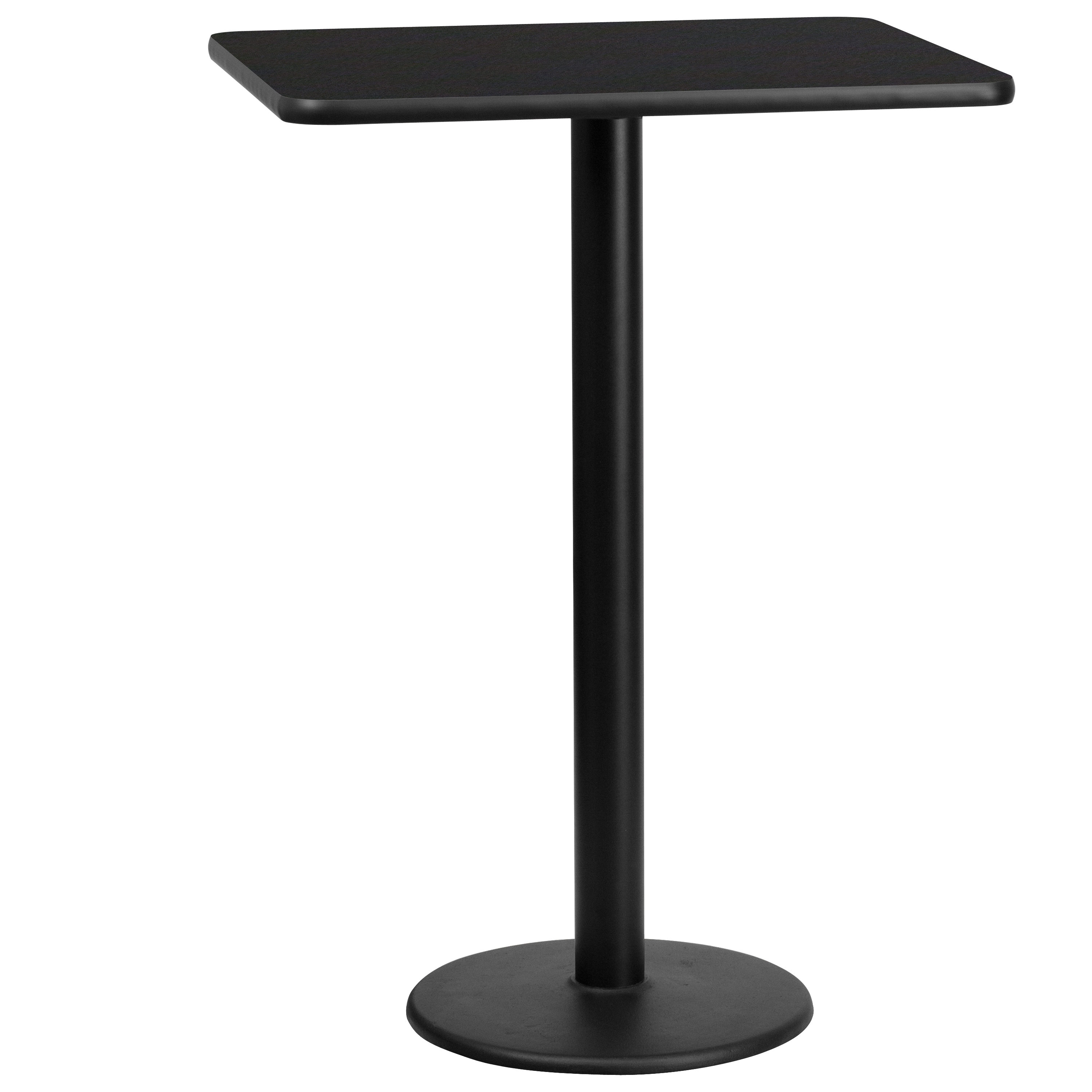 Stiles 24'' x 30'' Gray Rectangular Laminate Table Top with Black 18" Round B... - Picture 7 of 35