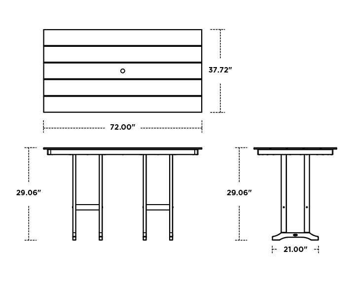 Farmhouse 37" x 72" Dining Table