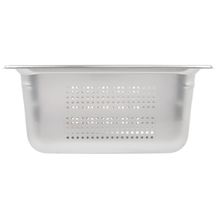 Third-size 6-inch-deep Super Pan 3® stainless steel perforated steam table pan