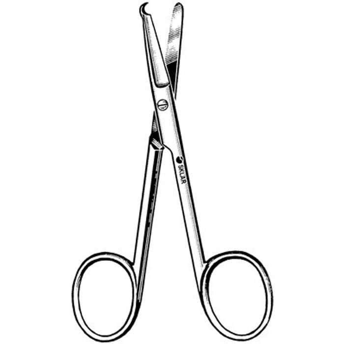 Stitch Scissors Sklar® Spencer 4-1/2 Inch Length OR / Surgical Grade German Stainless Steel NonSterile Finger Ring Handle Straight Blunt Tip / Blunt Tip