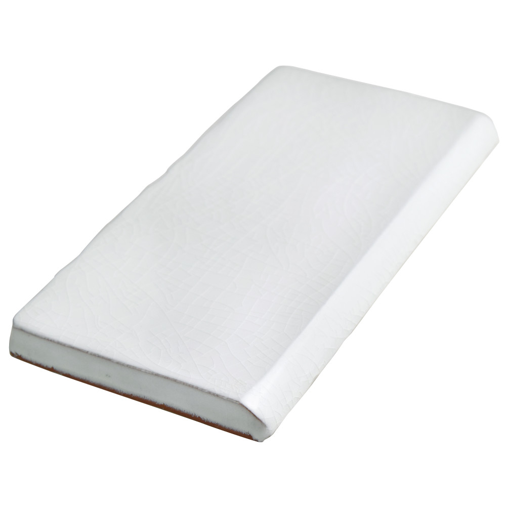 Antic Craquelle Bullnose Gris Claro 3 in. x 6 in. Ceramic Wall Trim