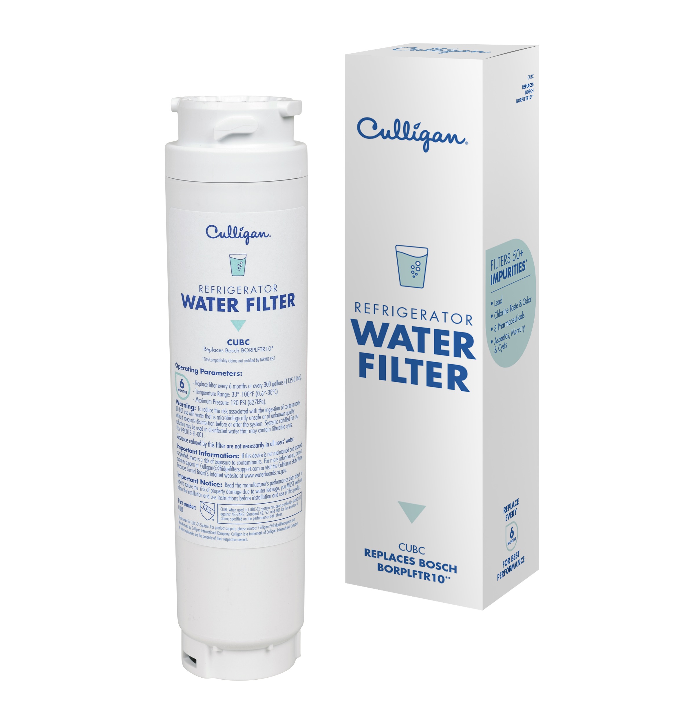 Culligan CUBC Replaces Bosch (BORPLFTR10) Refrigerator Water Filter &mdash; Model #: CUBC