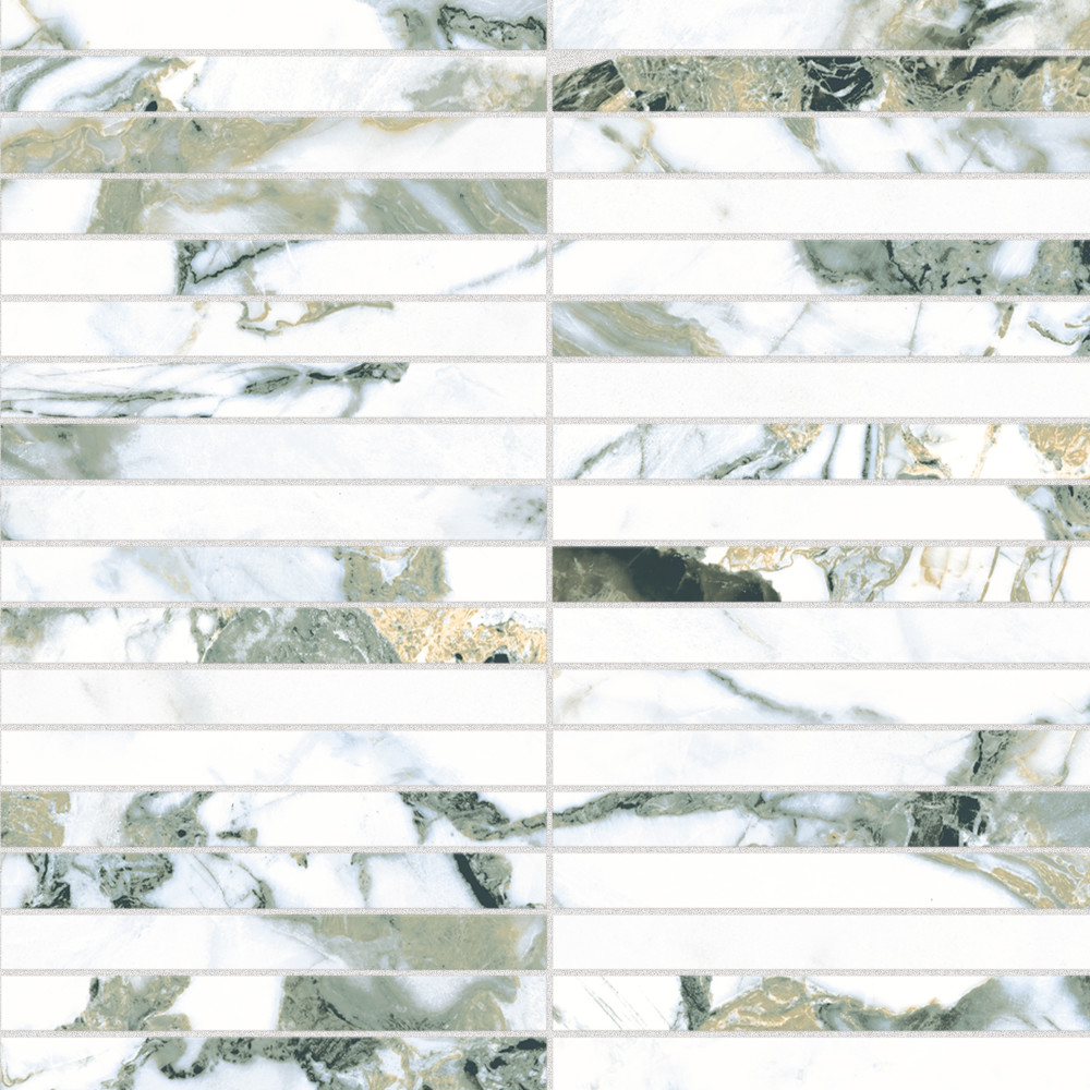Touche Brick Stacked Jade 11-3/4 in. x 11-3/4 in. Porcelain Mosaic Tile