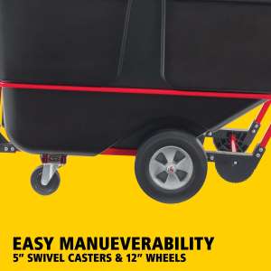 RUB1315BK, Rubbermaid Commercial, BRUTE Standard Duty, Rotomolded Tilt Truck, Standard Duty, 1 Cubic Yard, Black